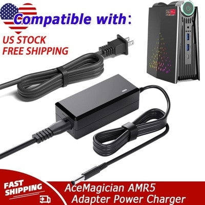 AC Adapter Charger Compatible with AceMagician AMR5 Kamrui AMR5 Mini PC Power Cord 19V PSU