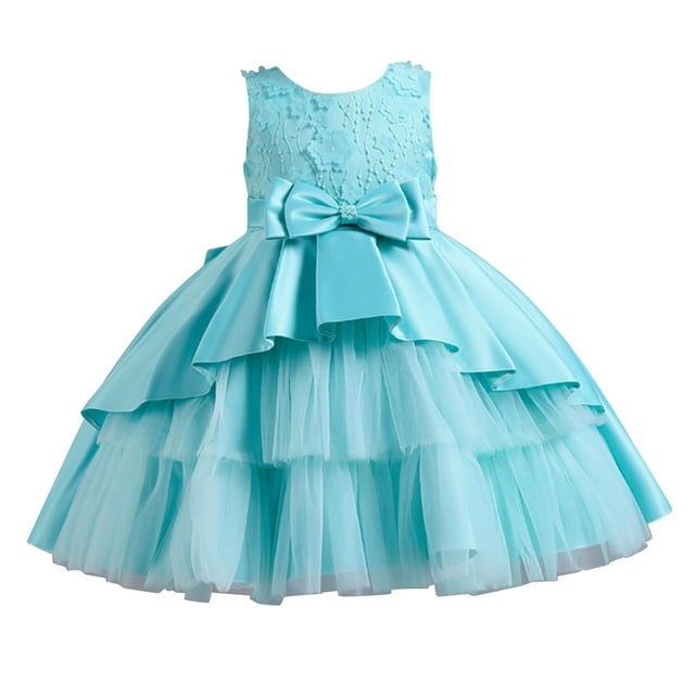 Coerni Robe de Princesse Sans Manches pour Filles Tout-Petits Nœud Papillon Tulle Robes Formelles Tutu Simple Mariage Anniversaire Fête