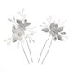 thumbnail image 1 of Par de plata, cuatro hojas en U, accesorios para el cabello de flores de boda, accesorios para el cabello de boda, accesorios para el cabello para mujeres y niñas, 1 of 5