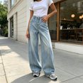 thumbnail image 6 of OYXSER Jeans for Women Women's High Waisted Wide Leg Barrel Jeans Baggy Pants Trendy Fit Relaxed Fit Everyday, Blue M, 6 of 6