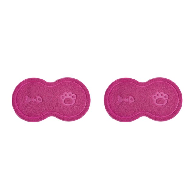 Redempat Variety Of Styles Cat Litter Mat Easy To Clean Pet Accessory Cute And Practical Rose Red 2Set