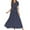 Navy, variant on Fesfesfes Women Dress Round Neck Short Sleeve Beach Polka Dot Bandage Long Maxi Dress Plus Size $10