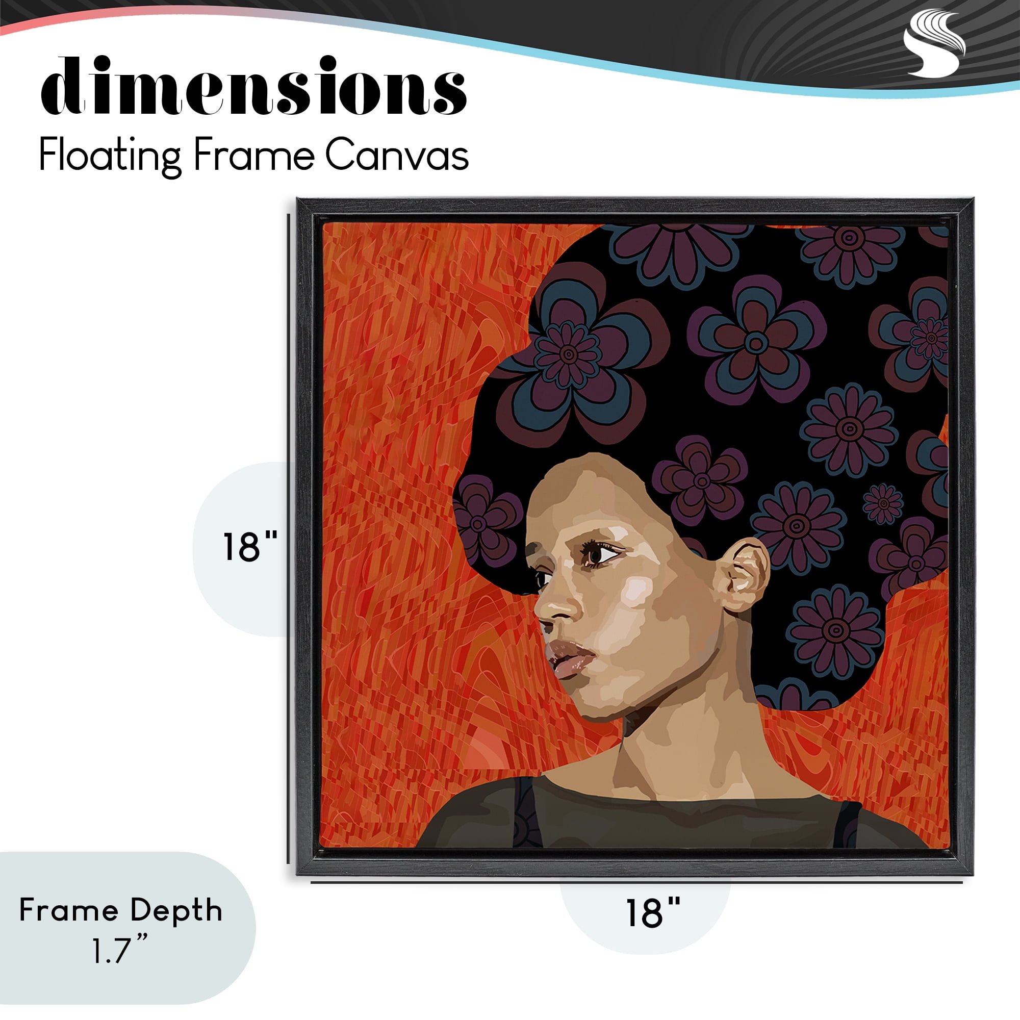 Stupell Industries Portrait Of A Dreamer Black Framed Floater Canvas Wall Art, design by Lynnda Rakos