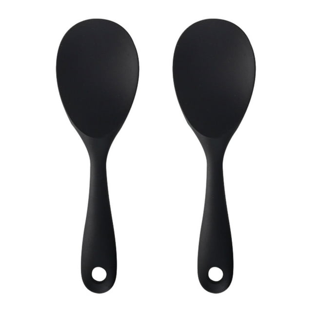 Cuchara de arroz Wosthever de silicona colgante 2 piezas resistente al calor Cocina y Comedor Negro