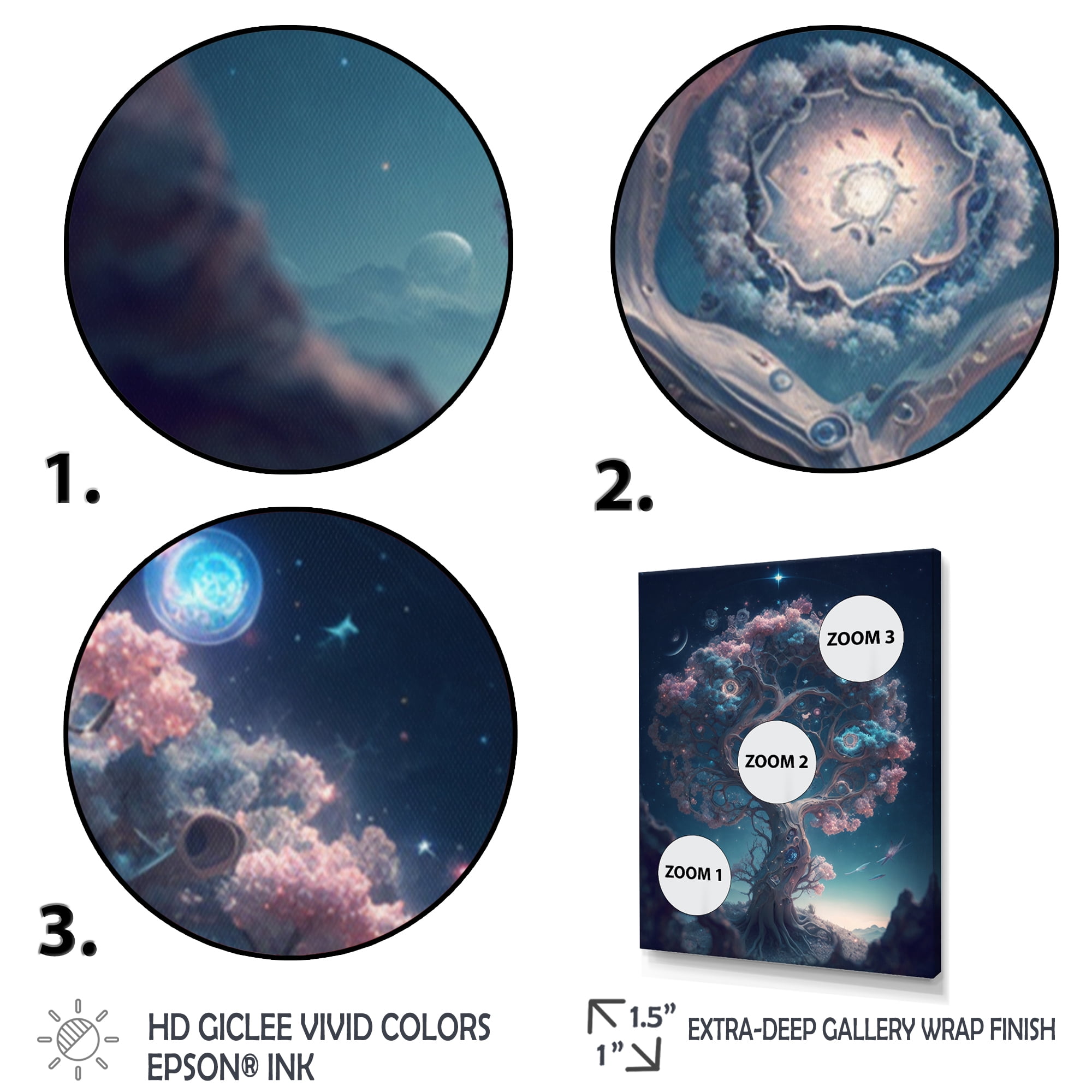 Designart Mistacle Tree In Space Canvas Wall Art