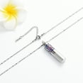 thumbnail image 4 of Cylinder Hollow Urn Necklace for Ashes Cremation Jewelry for Ashes Flower Keepsake Memorial Jewelry Hollow Vial Urn Pendant for Human Pet Ashes, 4 of 7