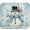 Blue Snowman, variant on Cute Gingerbread Man Xmas Dish Drying Mat, Absorbent Dish Pad, 18x24 inch