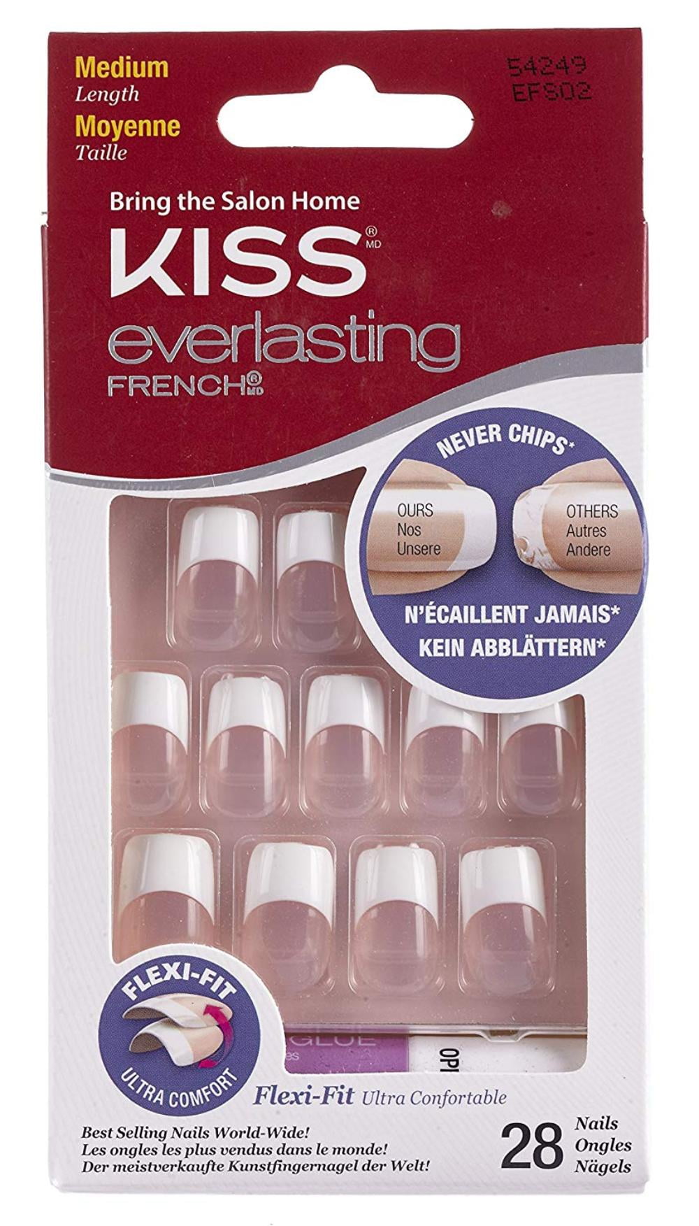 Kiss Products Inc Kiss Everlasting Square 28 Piece Nail Kit Medium 7 Day Wear By Kiss