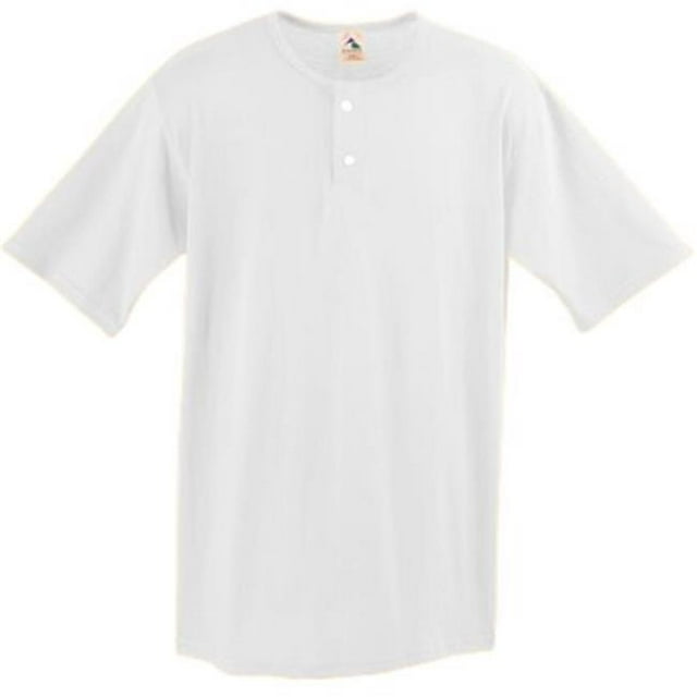 580A Chandail de Baseball à Deux Boutons, Blanc - 2X