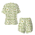 thumbnail image 6 of Wukai Daisies Flowers Women's Pajama Set,Short-Sleeve Top and Shorts with Elastic Waistband and Pockets for Loungewear, Yoga, and Casual Wear-4X-Large, 6 of 8