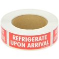 thumbnail image 1 of Aviditi Tape Logic 1 1/2" x 4"" Refrigerar al llegar"" Etiqueta de advertencia roja/blanca para manipulación y embalaje de envío (1 rollo de 500 etiquetas), 1 of 5