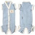 thumbnail image 4 of TONY HOBY Pet Dog Pajamas, Stripes 4 Legged Jumpsuit Soft Cotton Clothes for Female Dog Blue, XL, 4 of 10