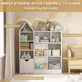 thumbnail image 2 of 47'' Kids Toy Storage Organizer & Bookshelf, Floor Storage Cabinet Toy Chest with Movable Drawers, Bookshelf with Storage Cubbies Toy Box, for Playroom, Bedroom, Classroom, Library, White, 2 of 7