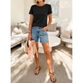 thumbnail image 6 of ANRABESS Womens Boat Neck Tops Short Sleeve T-Shirts Causal Fashion Tee Shirts 2026 Summer Spring Clothes Black Large, 6 of 7