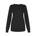 thumbnail image 4 of Bellella T-shirt Femme Couleur Unie Pull à Manches Longues Sweat-Shirt Décontracté Col Rond Hauts Vacances Noir 2TG, 4 of 5