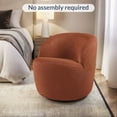 thumbnail image 2 of BELLEZE Swivel Barrel Chair, Velvet Modern Round Swivel Accent Chair, 360° Upholstered Swivel Single Sofa Armchair, Comfy Swivel Accent Chair for Living Room Bedroom - Slate (Brick), 2 of 7
