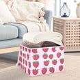 thumbnail image 3 of Yayeee Collapsible Cube Storage Bin with Lid Fabric Closet Decorative Basket with Handles, Cartoon Strawberry, 3 of 7