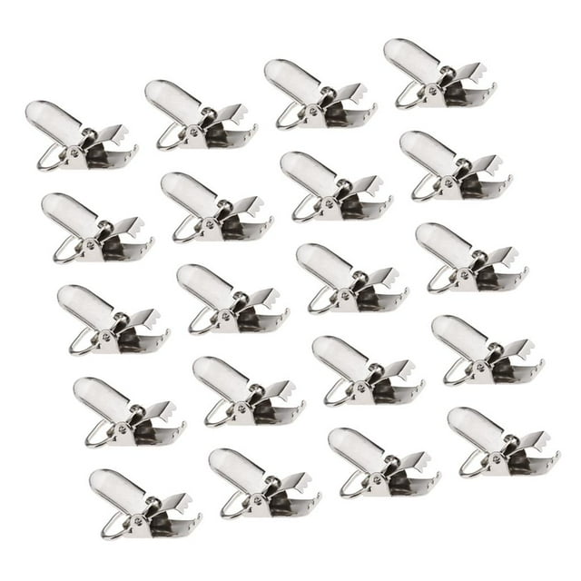20 Pieces 1'' Metal Pacifier Suspender Clips Webbing Strap Holder Craft
