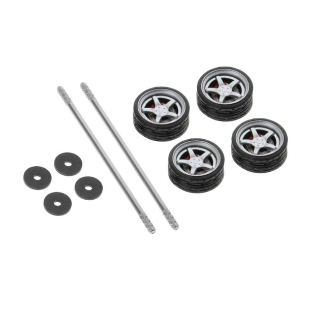 4 Unids / set 1:64 Modelo de Neumático Modificado Diecasts Rueda de Aleación Juego de Neumáticos de Goma Vehículos de Juguete Modelo Accesorios de Coc - G2 Sunnimix llantas de ruedas de coche