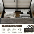thumbnail image 5 of VanAcc Full Size Lift Up Storage Platform Bed Frame, Metal Bed Frame with Wooden Slats Support, Large Storage Space, Easy Assembly, Rustic Grey, 5 of 7
