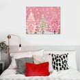 thumbnail image 3 of Shiartex Blush Pink Tree Wall Art For Living Room/Bedroom, Canvas Bathroom Decor Wall Art Kitchen Office Framed Wood Oil Painting Picture, Christmas Winter Golden Snowflake 20x16 Inch, 3 of 3