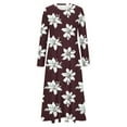 thumbnail image 3 of Wancir Women's Casual Long Sleeve Round Neck Hem T-Shirt Loose Dress with Pockets, 3 of 4