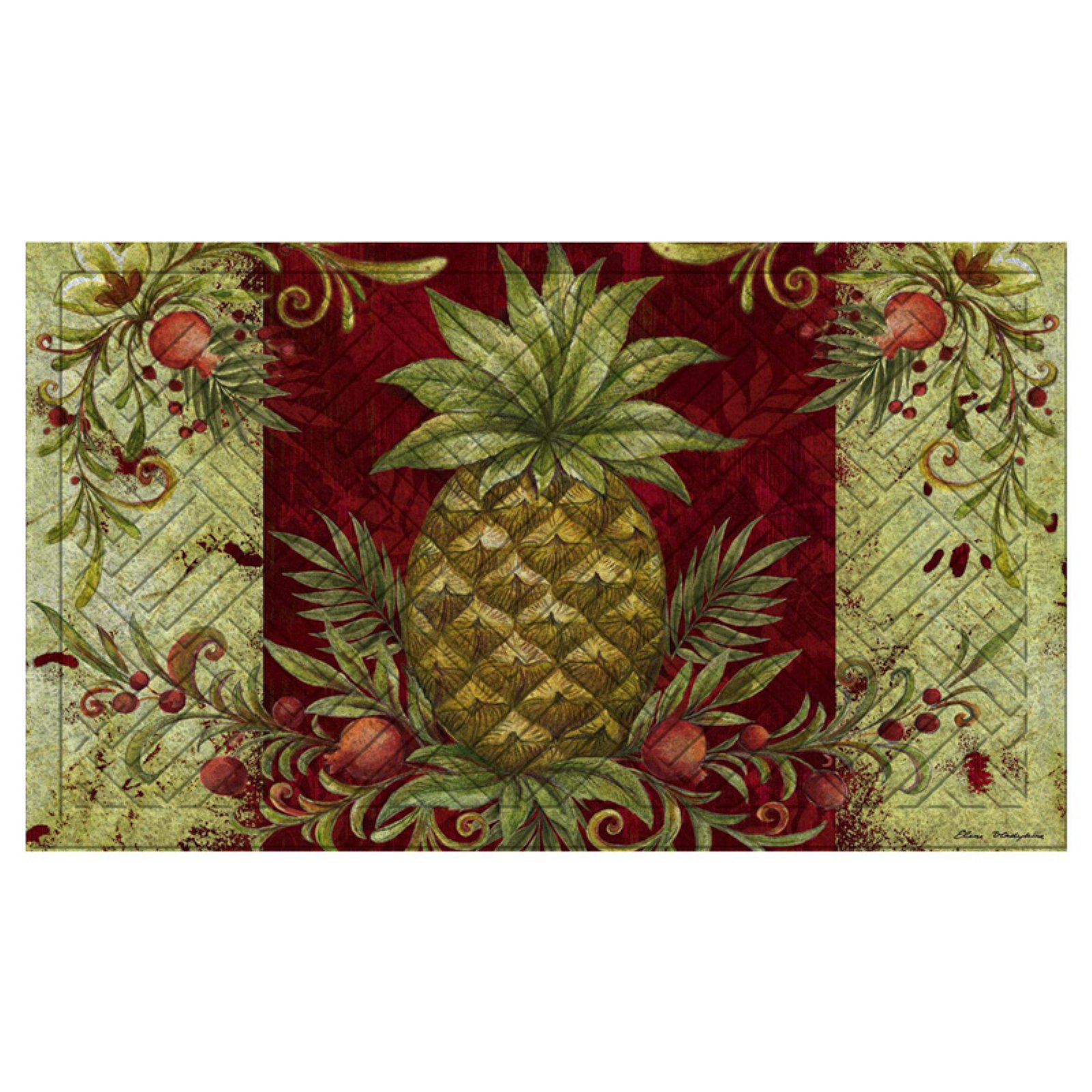Evergreen Flag Pineapple Embossed Floor Mat