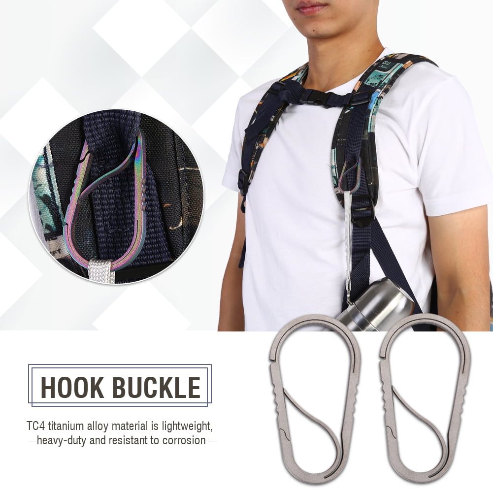 Outdoor Backpack Key Chain Buckle Carabiner-Clip Hook 25KG Titanium Alloy 