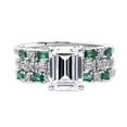 thumbnail image 2 of BERRICLE Sterling Silver Vintage Inspired Art Deco Wedding Engagement Rings 2.1 Carat Cubic Zirconia CZ Solitaire Ring Set for Women, Rhodium Plated Size 10, 2 of 13