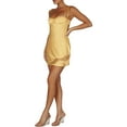 thumbnail image 1 of Las mujeres vestido halter, sexy de corte bajo de encaje de satén patchwork slim fit sin mangas falda de fiesta, 1 of 5