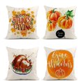 thumbnail image 1 of EREHome Set of 4 Pillow Cases Happy Thanksgiving Lettering Celebration Quotation Badge Vintage Maple Leaves Throw Pillowcase Cover Cushion Case Home Decor 18x18 inch, 1 of 5