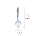 thumbnail image 4 of Bling Jewelry Womens Simple Gemstone 8MM Drop Ball Earrings Secure Hinge Lever Back Sterling Silver, 4 of 4