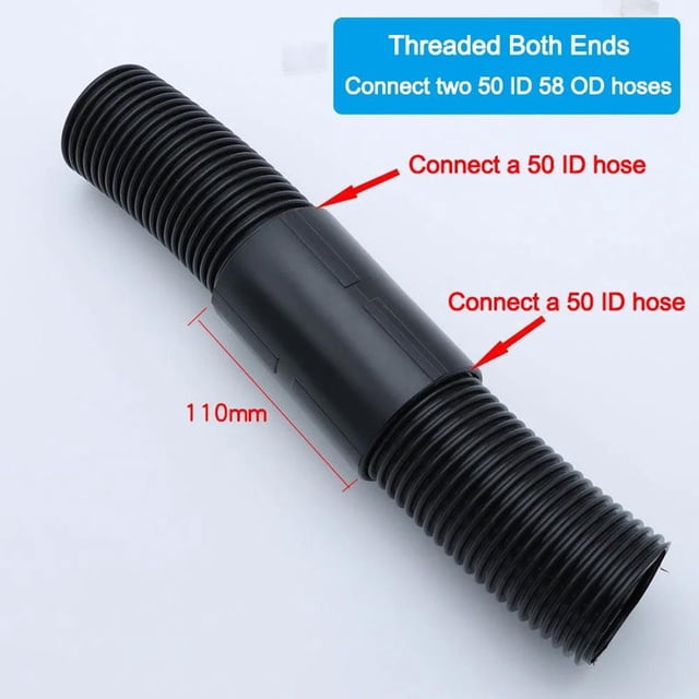Threaded Hose 32mm/38mm/40mm/50mm Inner Diameter Extension Adapter/Two-Way Connector Vacuum Cleaner Hose Accessories