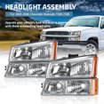 thumbnail image 4 of Pair Chrome Headlights Assembly For 2003-2006 Chevy Silverado Avalance 1500 2500, 4 of 9