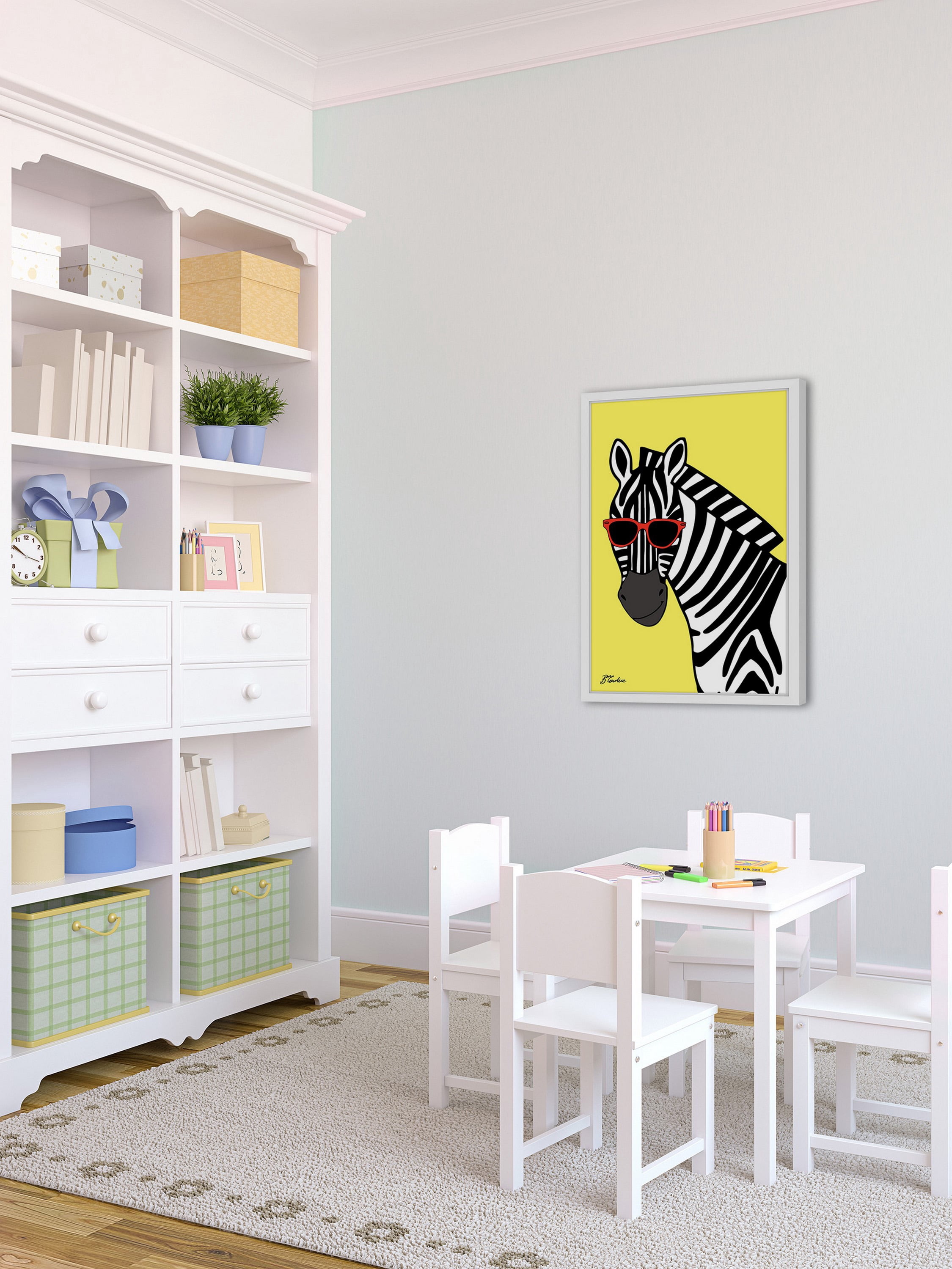 "Zebra Hippy Head" Framed Painting Print