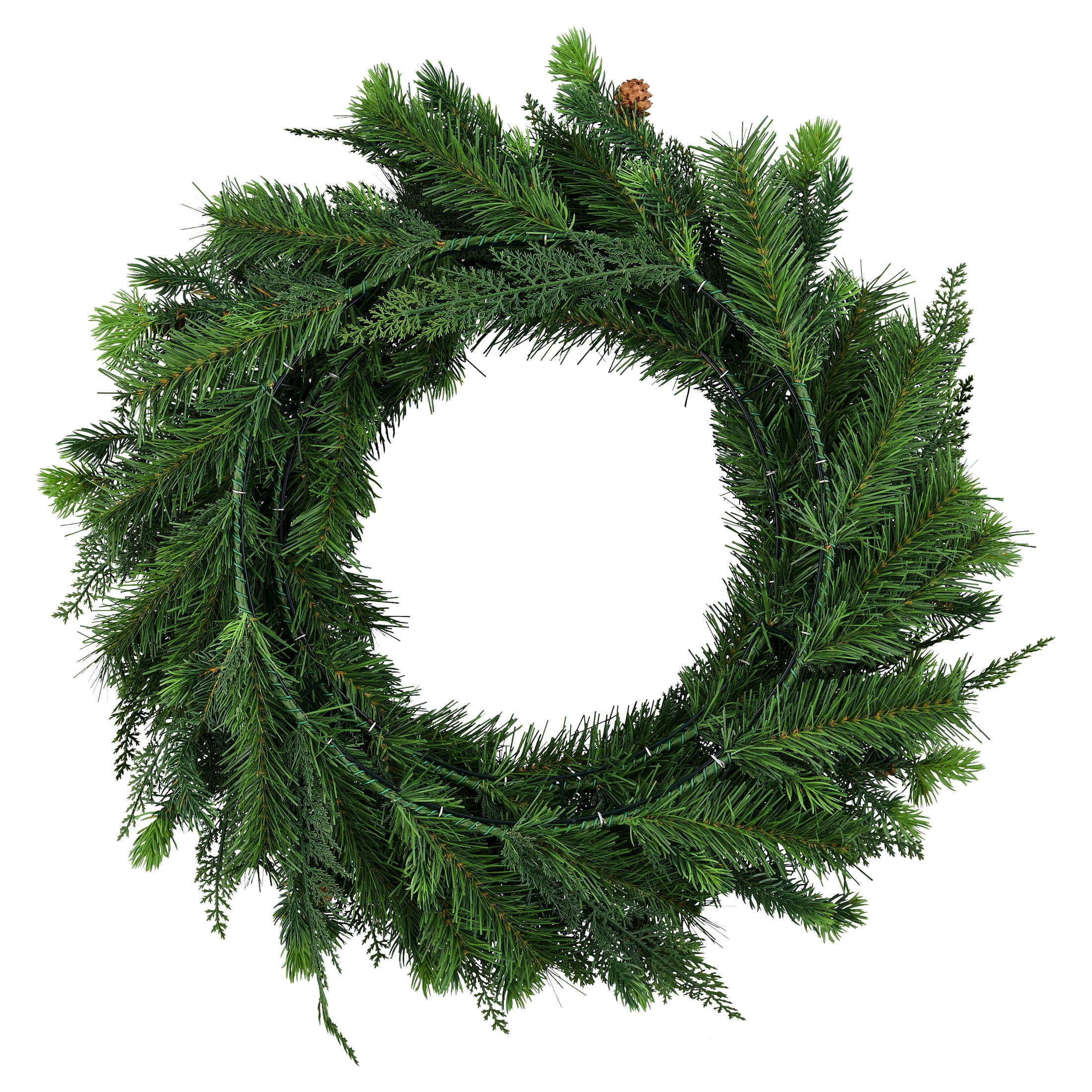 Sonoma Cypress with Pinecones Artificial Christmas Wreath, Green, 24", by Holiday Time