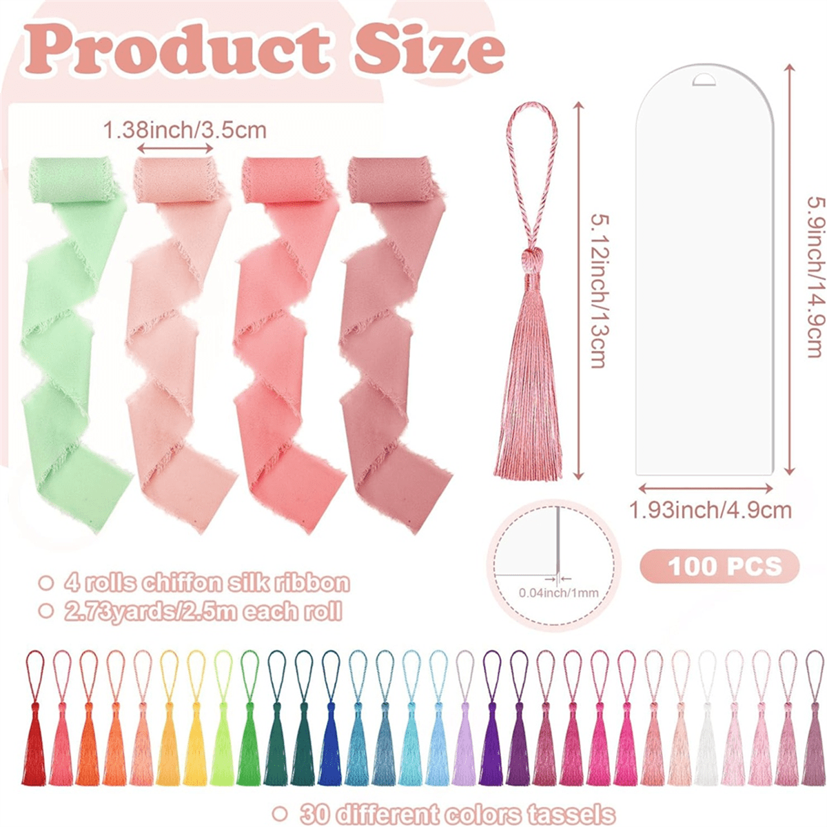 100 Pieces Acrylic Bookmark Blanks, Clear Acrylic Bookmarks DIY Bookmarks for Book Lover Crafts Present Tag Reading