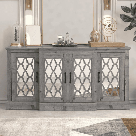 STYLIVIA Heron Wide Accent Sideboard, Mexican Gray