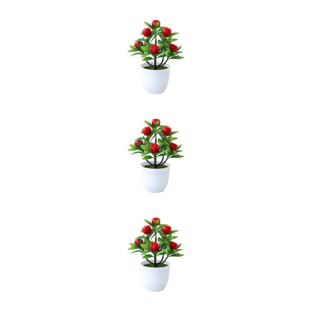 Guardoinrt Choose Favorite Colors Fake Potted Plants Designed For Any Room Artificial Plant apples 3Set