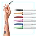 thumbnail image 3 of BodyMark Temporary Tattoo Markers, Precision Fine Tip, 6-Count Pack and Stencils, 3 of 8