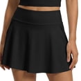 thumbnail image 2 of FASHOFT Tennis Skirt For Women Plain Colored Short Sports Skirt With Functional Pockets Anti Chafing For Tennis Running And Gym Wear Womens Athletic Skirts Black, 2 of 5