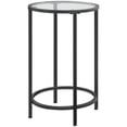 thumbnail image 3 of Yaheetech Round Glass Top Bedside Table End Table Accent Table with Metal Frame, Black, 3 of 8