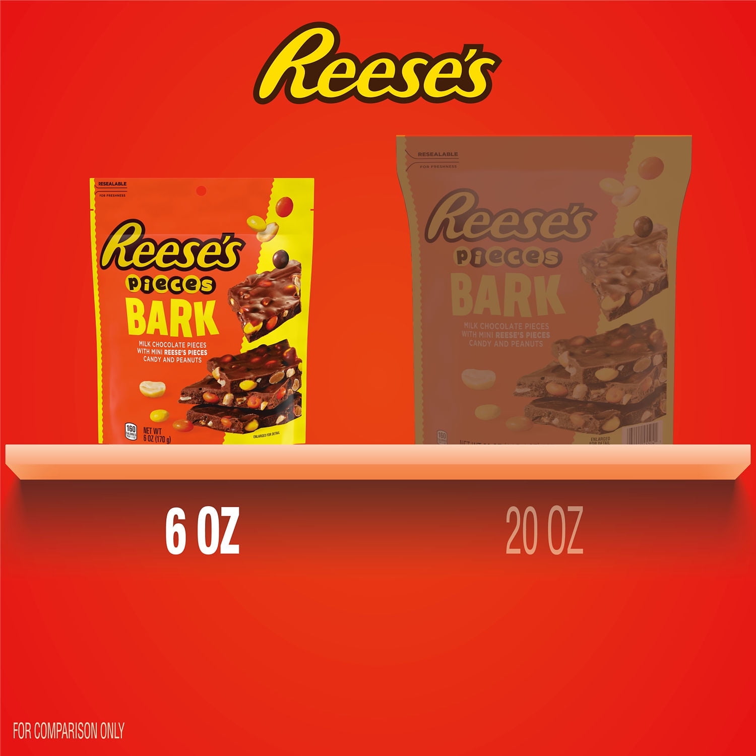 Reese's Pieces Milk Chocolate Candy with Peanuts Bark Bag, 6 oz (pack of 2)
