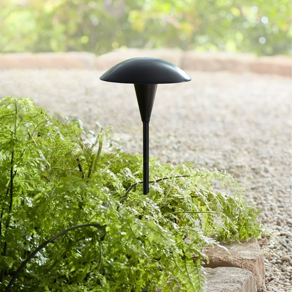John Timberland Large Mushroom 18" High Mid Century Modern Outdoor Landscape Path Light Porch House Low Voltage LED Bulb Black