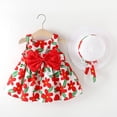 thumbnail image 2 of Gubotare Robes pour Filles Robe Papillon pour Bébé Fille Tutu à Volants Sans Manches Robes Robe de Fête 1T 2T (Rouge, 1-2 Ans), 2 of 4