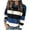 Blue, variant on Sweaters for Women Lightweight Crew Neck Striped Long Sleeve Knitted Pullover Plus Size Fall Fashion Outfits,Blue,L