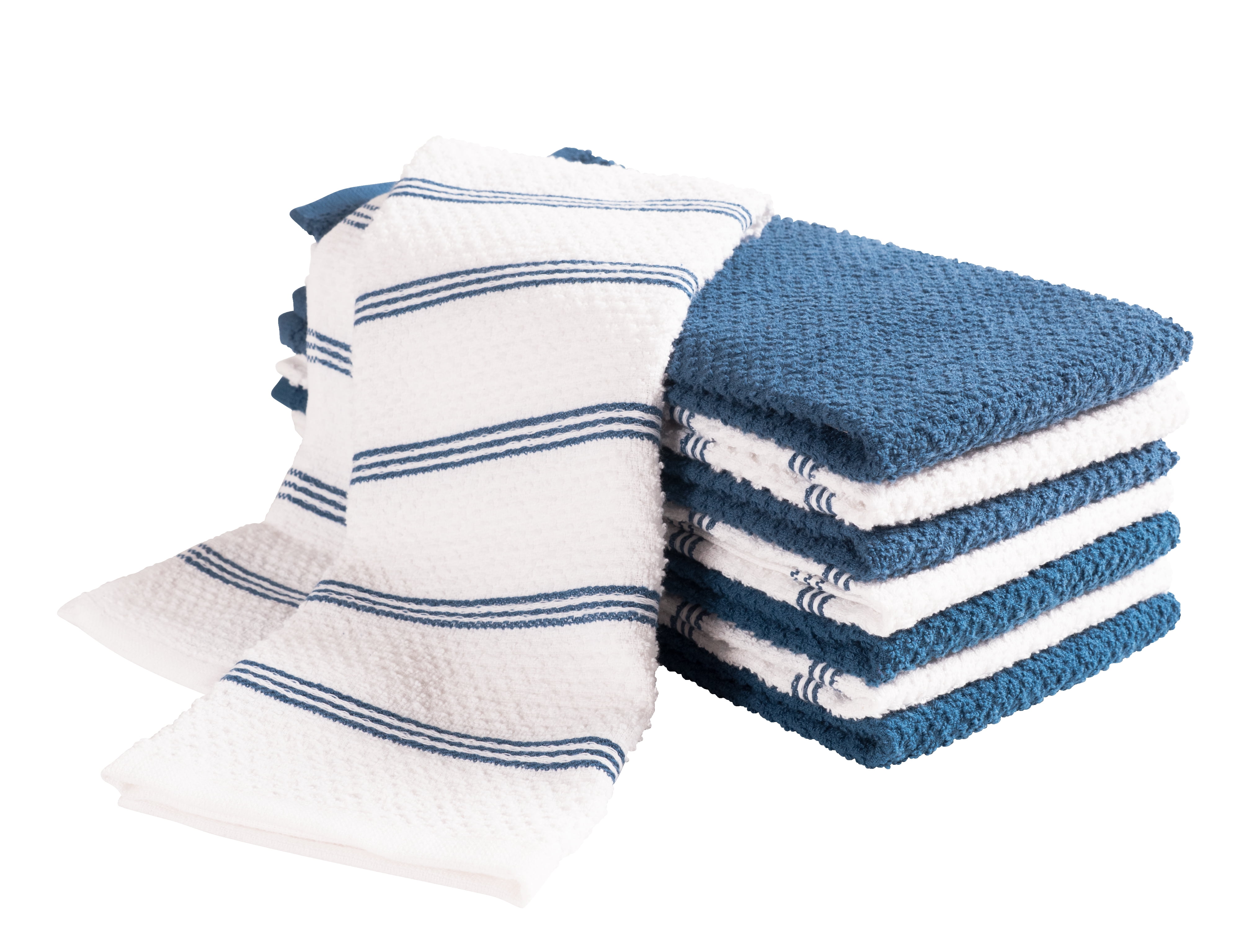 16x26 Inches KAF Home Pantry Set of 8 Piedmont Kitchen Towels Teal, Kitchen Towel 16x26 Set of 8 Dark Gray Ultra Absorbent Terry Cloth Dish Towels 