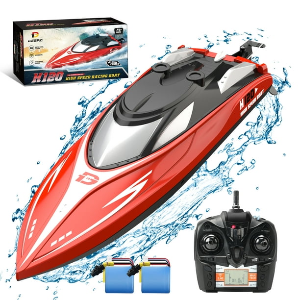 DEERC H120 Boat 20+ MPH, 2.4 GHz Racing Boats for Kids Adults with Rechargeable Low Battery Alarm,Capsize Recovery,Gifts for Boys Girls - Walmart.com