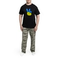 thumbnail image 5 of CafePress - Ukrainian Flag Peace Sign Ukraine Native H Pajamas - Men's Dark Loose Fit Cotton Pajama Set, 5 of 7