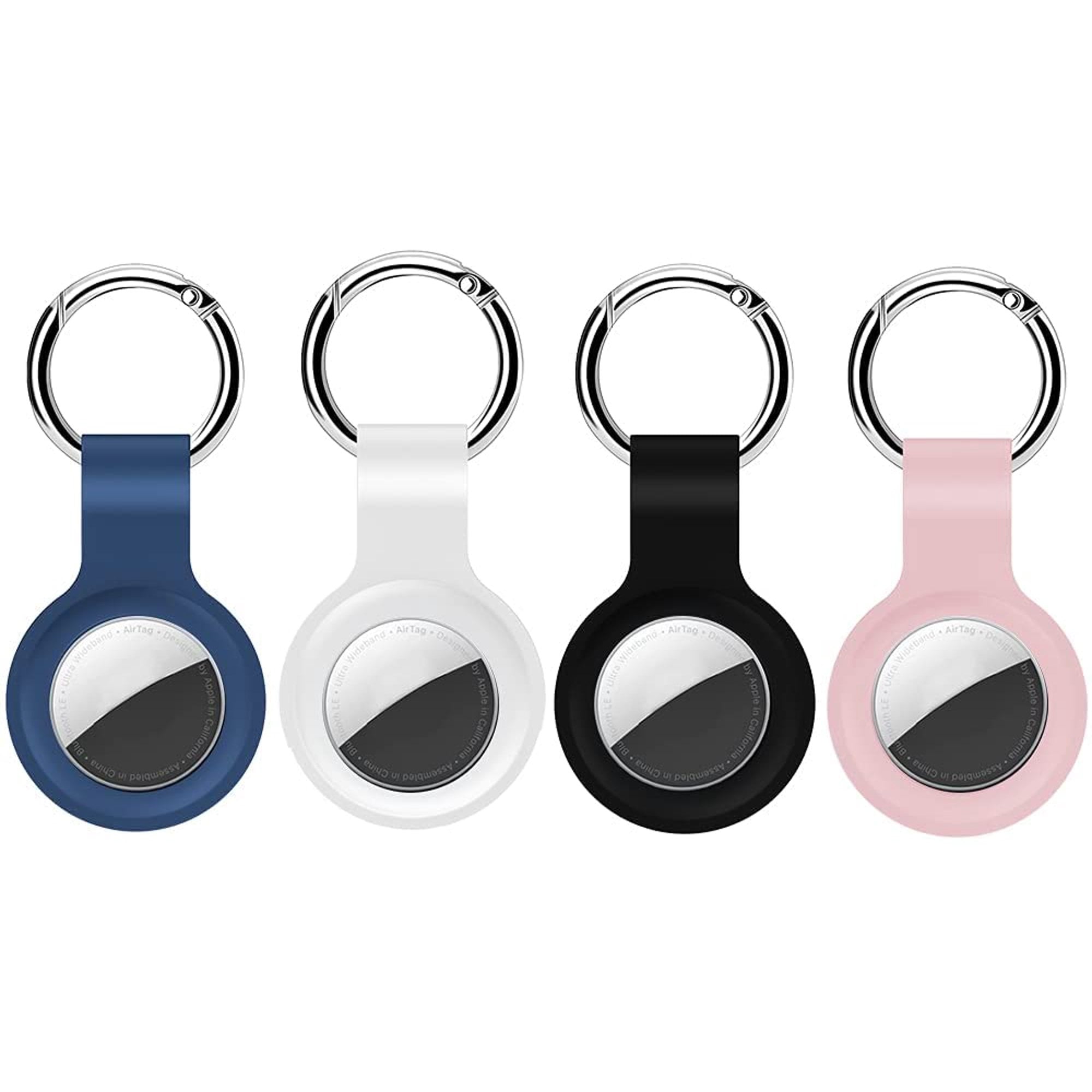 Airtag Holder Pack Silicone Airtag Case with Keyring, Apple Air Tag  Keychain Pack Apple Tag Holder for Finder Tracker Airtag Loop Airtag